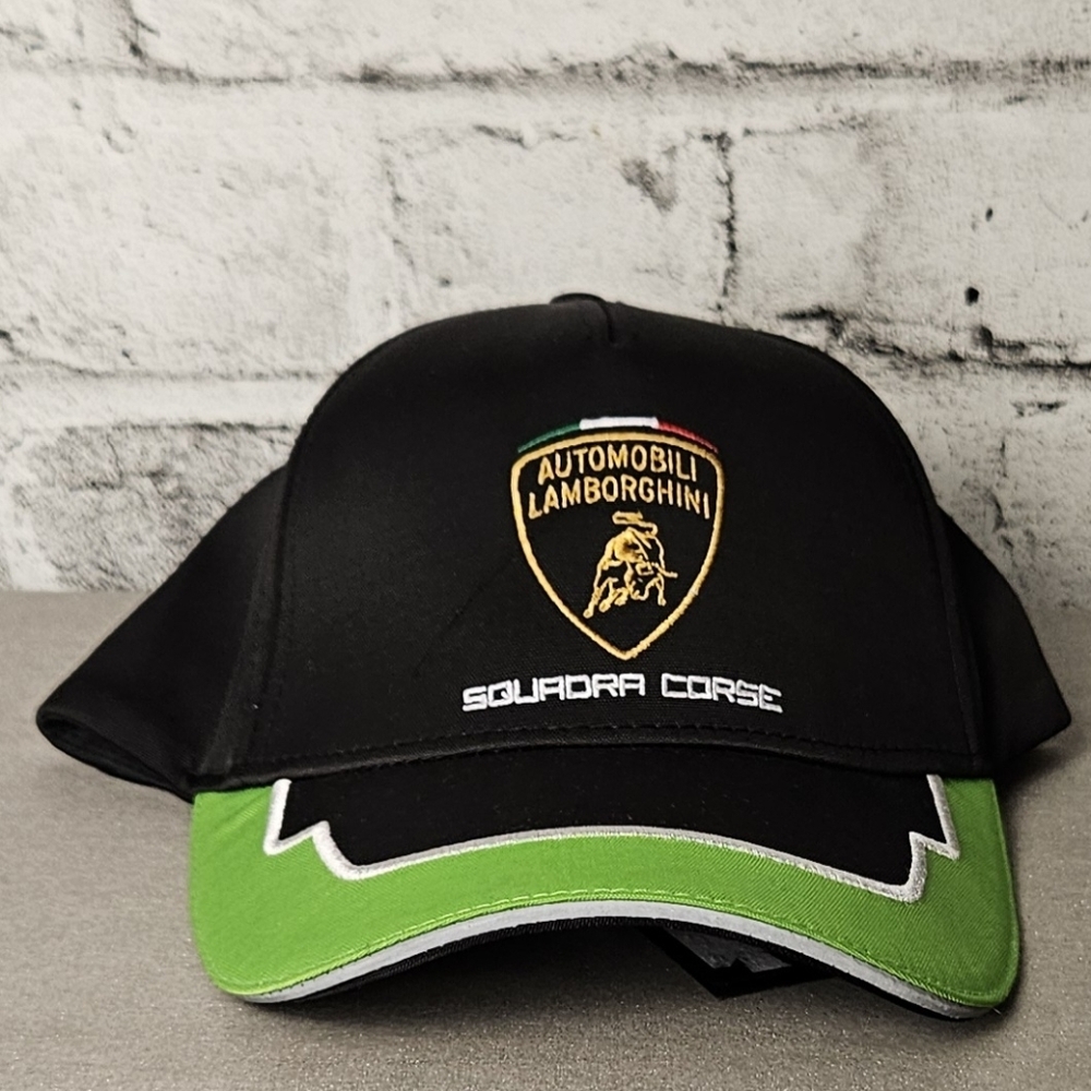 Lamborghini Squadra Corse Racing Team Cap Black Adjustable Hat